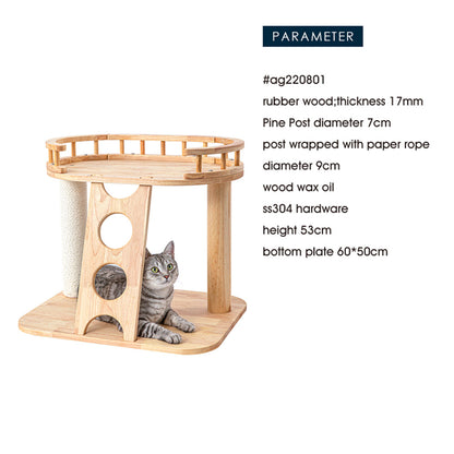 HONEYPOTCAT MZ Happy Steps Wooden Cat Tree - 53cm - Image 5