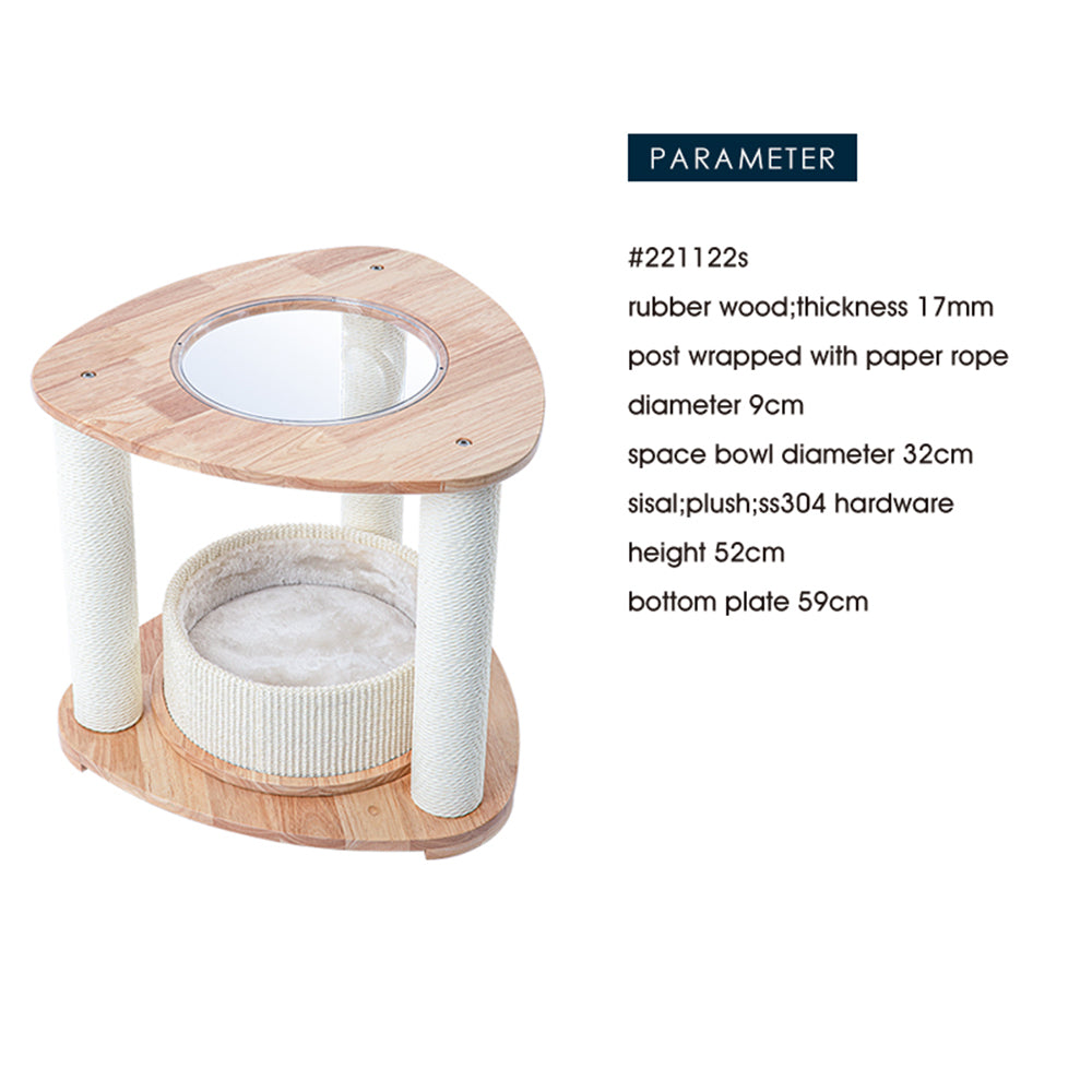 HONEYPOTCAT MZ Simple Joy Wood Cat Tower - Space Pod 52cm - Image 3