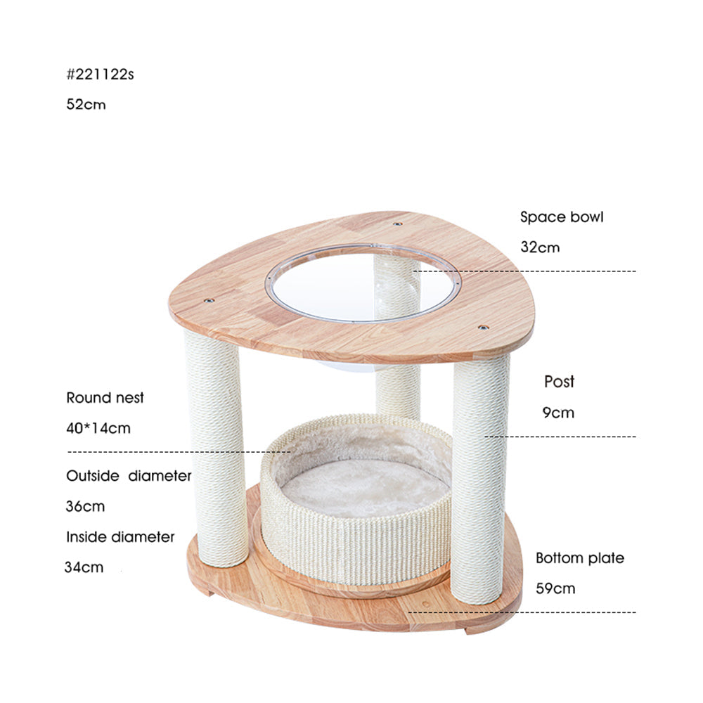 HONEYPOTCAT MZ Simple Joy Wood Cat Tower - Space Pod 52cm - Image 4