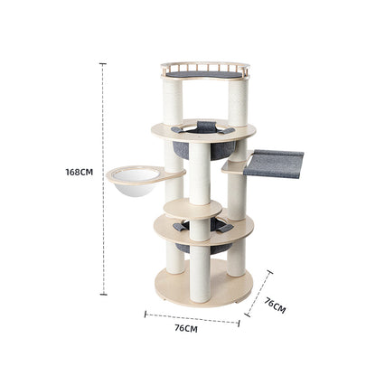 HONEYPOTCAT Harmony Wood Cat Tower - 168cm - Image 3