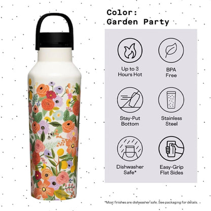 Corkcicle Sport Canteen - 600ml Rifle Paper - Garden Party Cream - Image 2