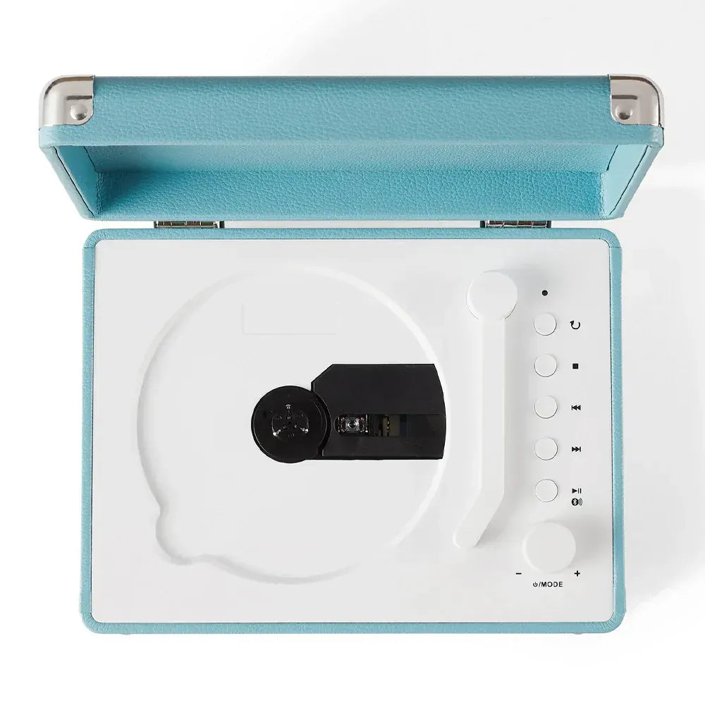 Crosley Cruiser Portable Retro CD Player with Stereo Bluetooth Speakers, FM Radio - Turqouise - Image 4