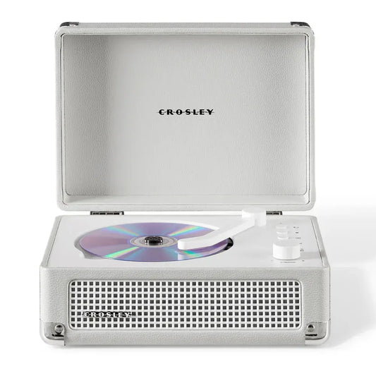Crosley Cruiser Portable Retro CD Player with Stereo Bluetooth Speakers, FM Radio - White Sands
