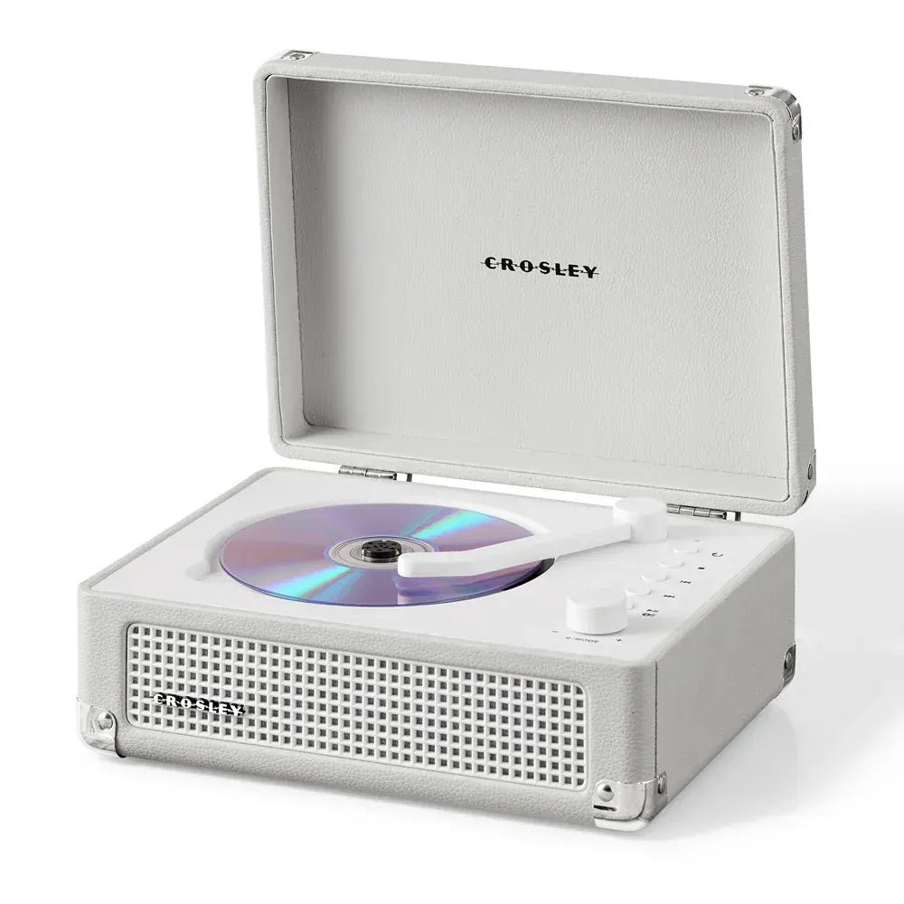 Crosley Cruiser Portable Retro CD Player with Stereo Bluetooth Speakers, FM Radio - White Sands - Image 3