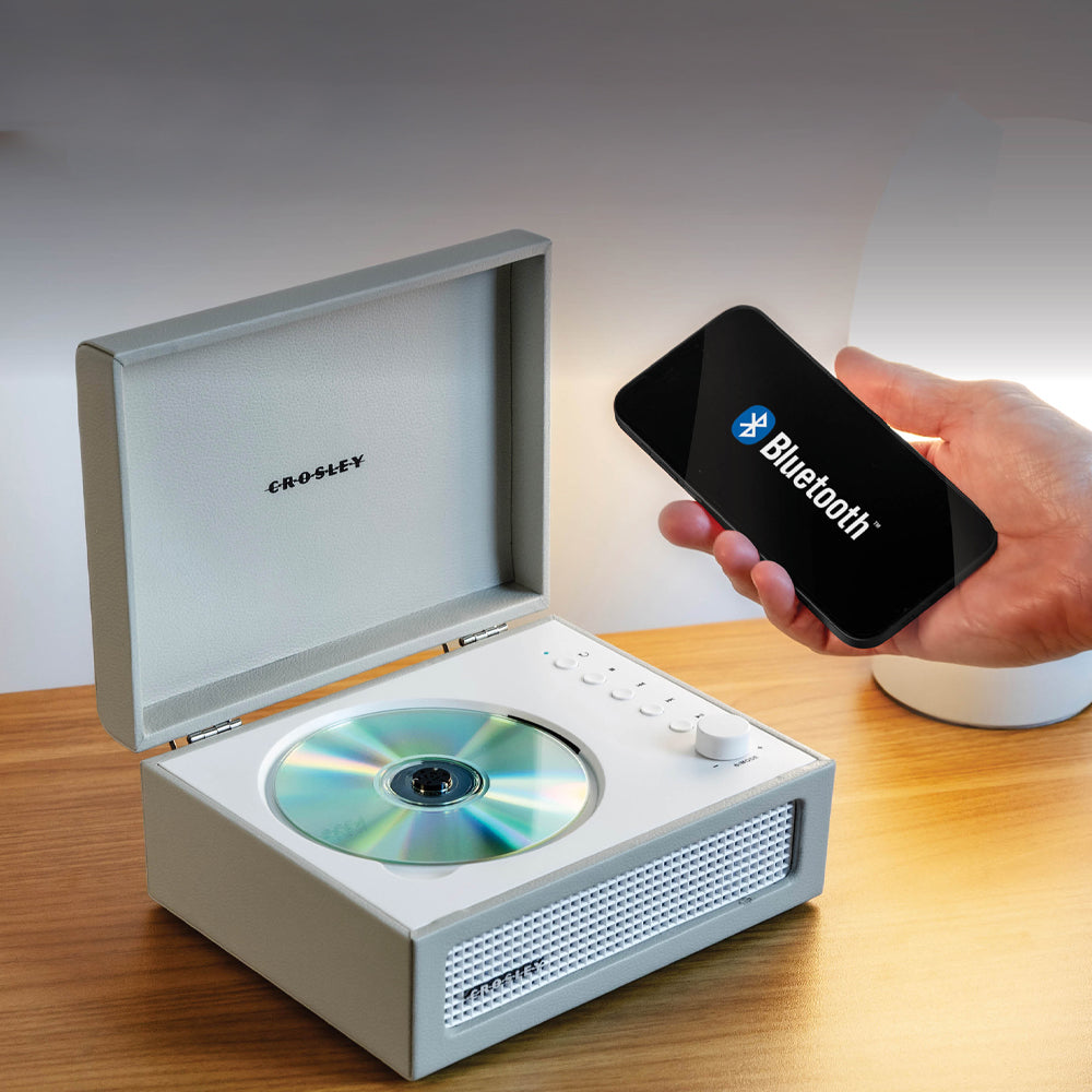 Crosley Voyager Portable Retro CD Player with Stereo Bluetooth Speakers, FM Radio - Dune - Image 2