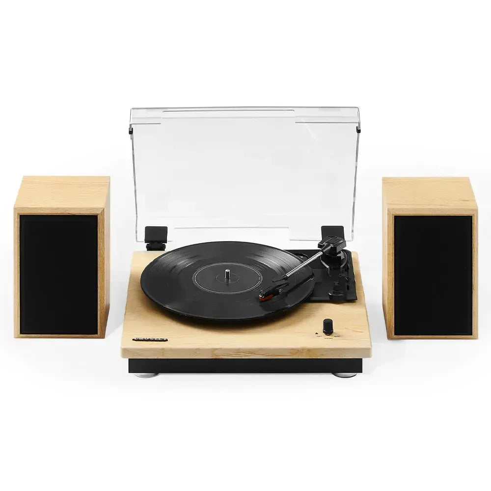 Crosley Brio Record Player Shelf System With Speakers - Natural