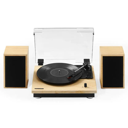 Crosley Brio Record Player Shelf System With Speakers - Natural