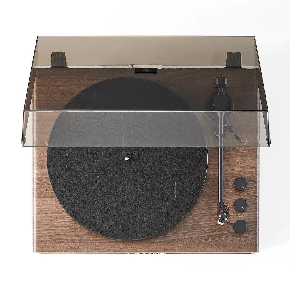 Crosley Stave 2-Speed Bluetooth Record Player Turntable with Built-in Speakers, Walnut - Image 3
