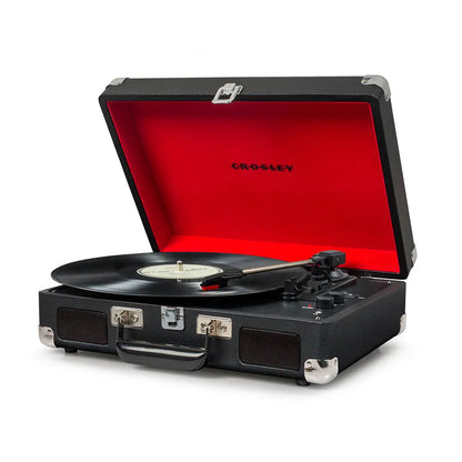 Crosley Cruiser Bluetooth Portable Turntable - Black + Bundled Crosley Record Storage Crate - Image 3