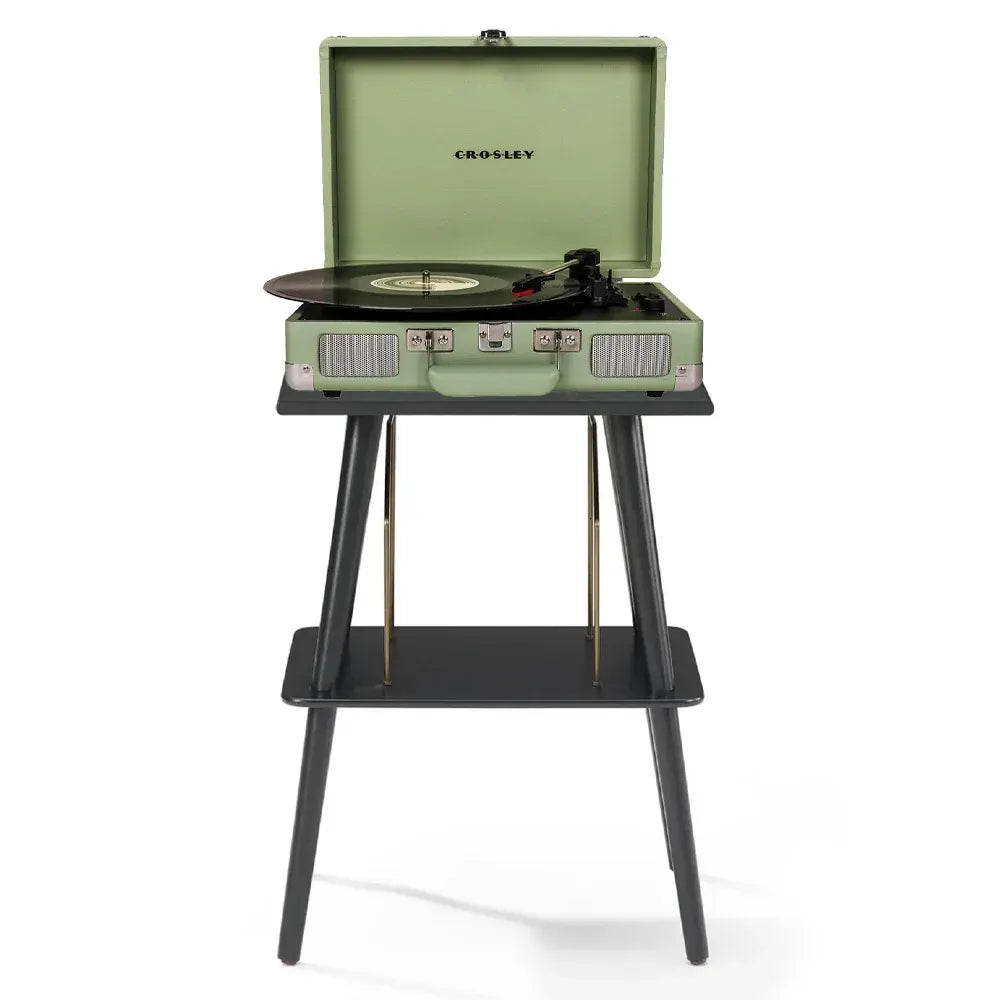Crosley Cruiser Bluetooth Portable Turntable - Mint + Crosley Entertainment Stand Bundle