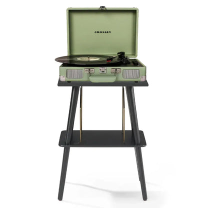 Crosley Cruiser Bluetooth Portable Turntable - Mint + Crosley Entertainment Stand Bundle