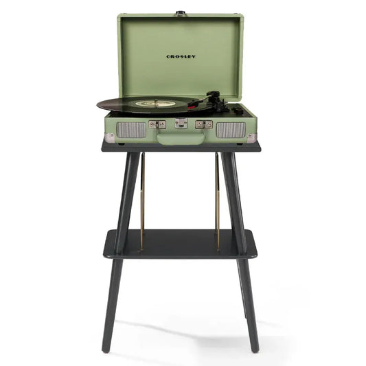 Crosley Cruiser Bluetooth Portable Turntable - Mint + Crosley Entertainment Stand Bundle