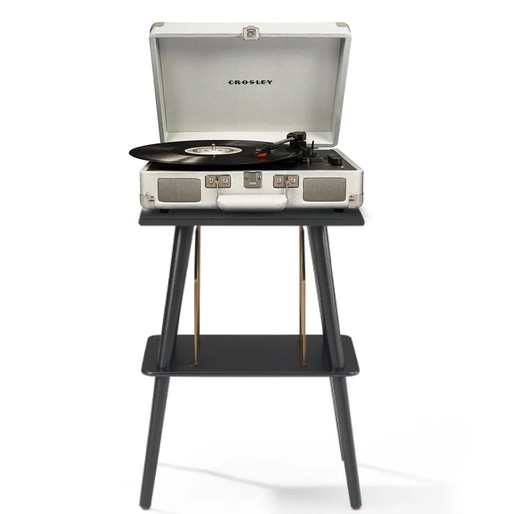 Crosley Cruiser Bluetooth Portable Turntable + Crosley Turntable  Stand Bundle- White Sands