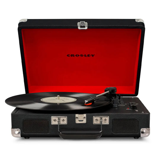 Crosley Cruiser Bluetooth Portable Turntable - Black + Gadhouse Vinyl Rack Bundle - Black - Image 3