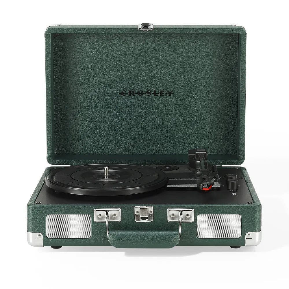 Crosley Cruiser Bluetooth Portable Turntable - Emerald Green + Gadhouse Vinyl Rack Bundle - Black - Image 3