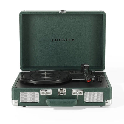 Crosley Cruiser Bluetooth Portable Turntable - Emerald Green + Gadhouse Vinyl Rack Bundle - Black - Image 3