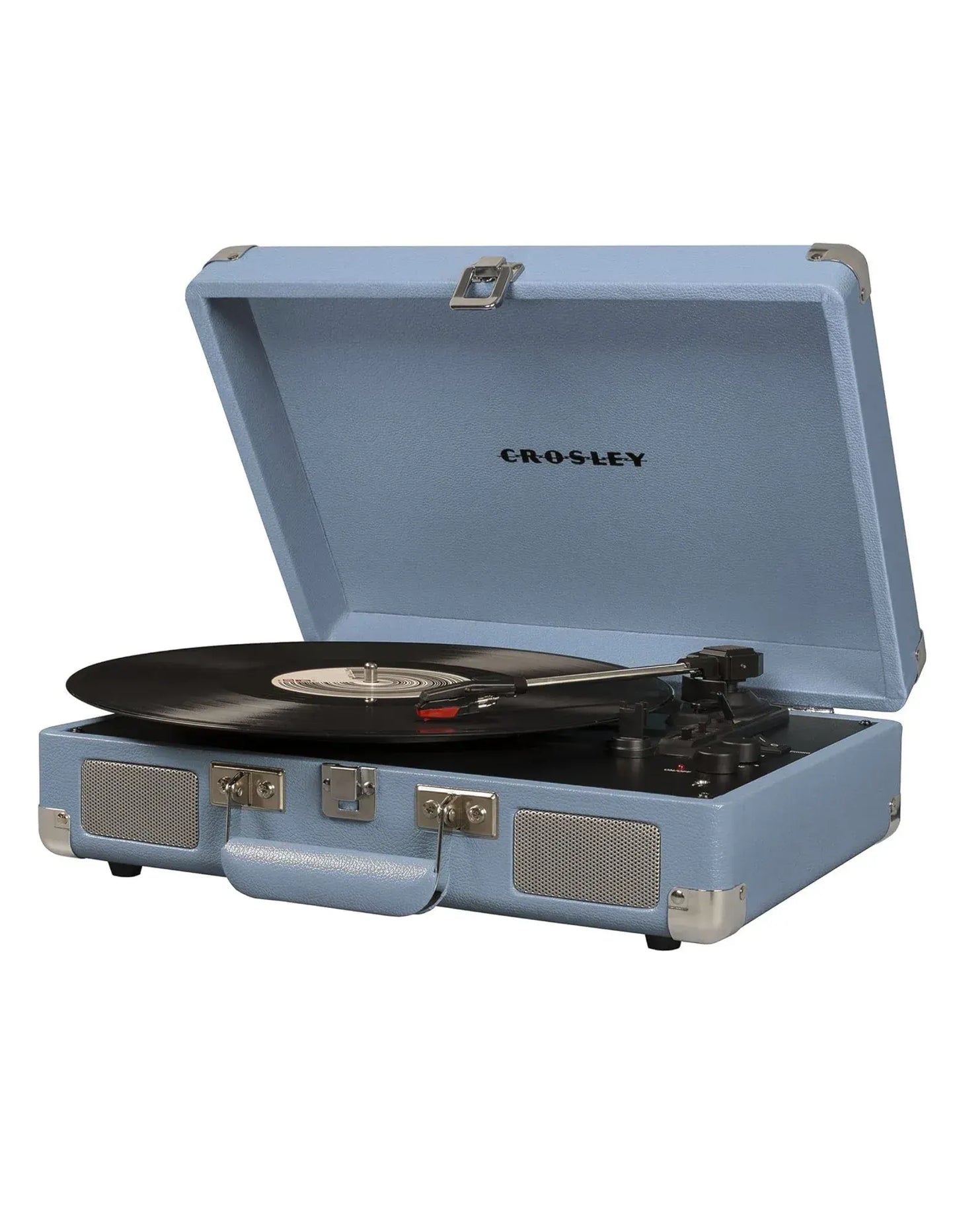 Crosley Cruiser Bluetooth Portable Turntable - Turquoise + Gadhouse Vinyl Rack Bundle - Black - Image 4