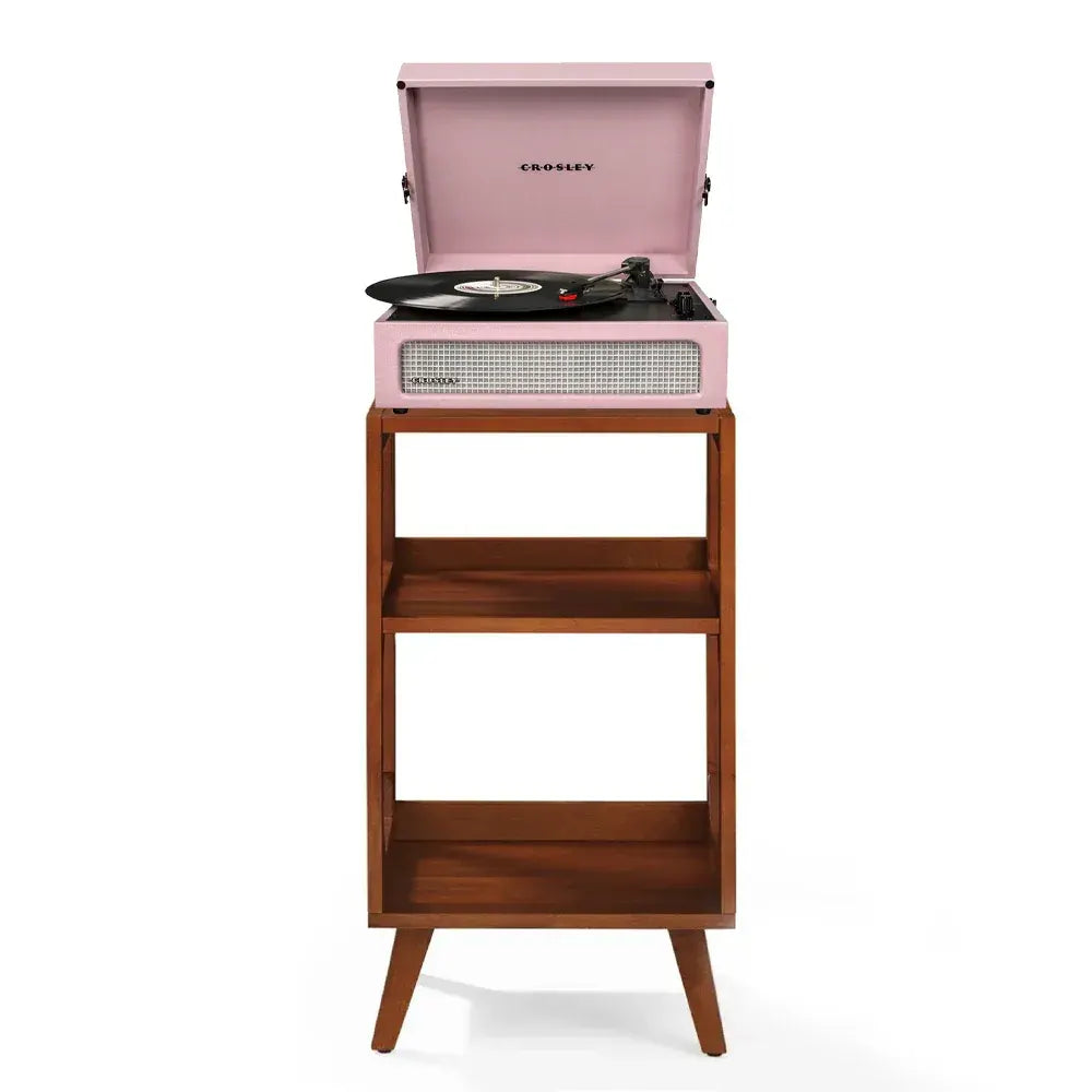 Crosley Voyager Bluetooth Portable Turntable + Crosley Asheville Stand Bundle - Amethyst