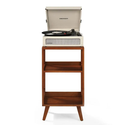 Crosley Voyager Bluetooth Portable Turntable + Crosley Asheville Stand Bundle - Dune