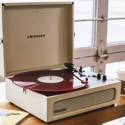 Crosley Voyager Bluetooth Portable Turntable + Crosley Asheville Stand Bundle - Dune - Image 4