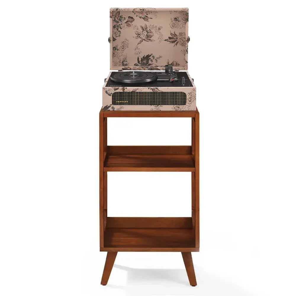 Crosley Voyager Bluetooth Portable Turntable + Crosley Asheville Stand Bundle - Floral