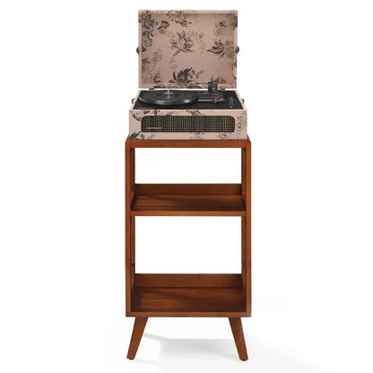 Crosley Voyager Bluetooth Portable Turntable + Crosley Asheville Stand Bundle - Floral