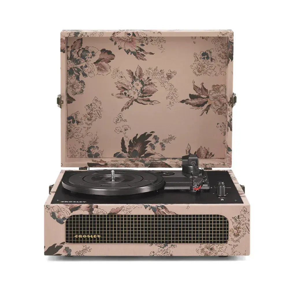 Crosley Voyager Bluetooth Portable Turntable + Crosley Asheville Stand Bundle - Floral - Image 4