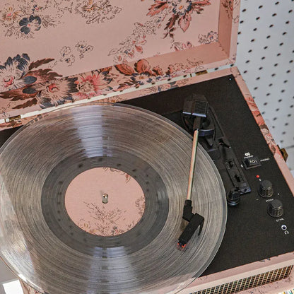 Crosley Voyager Bluetooth Portable Turntable + Crosley Asheville Stand Bundle - Floral - Image 5