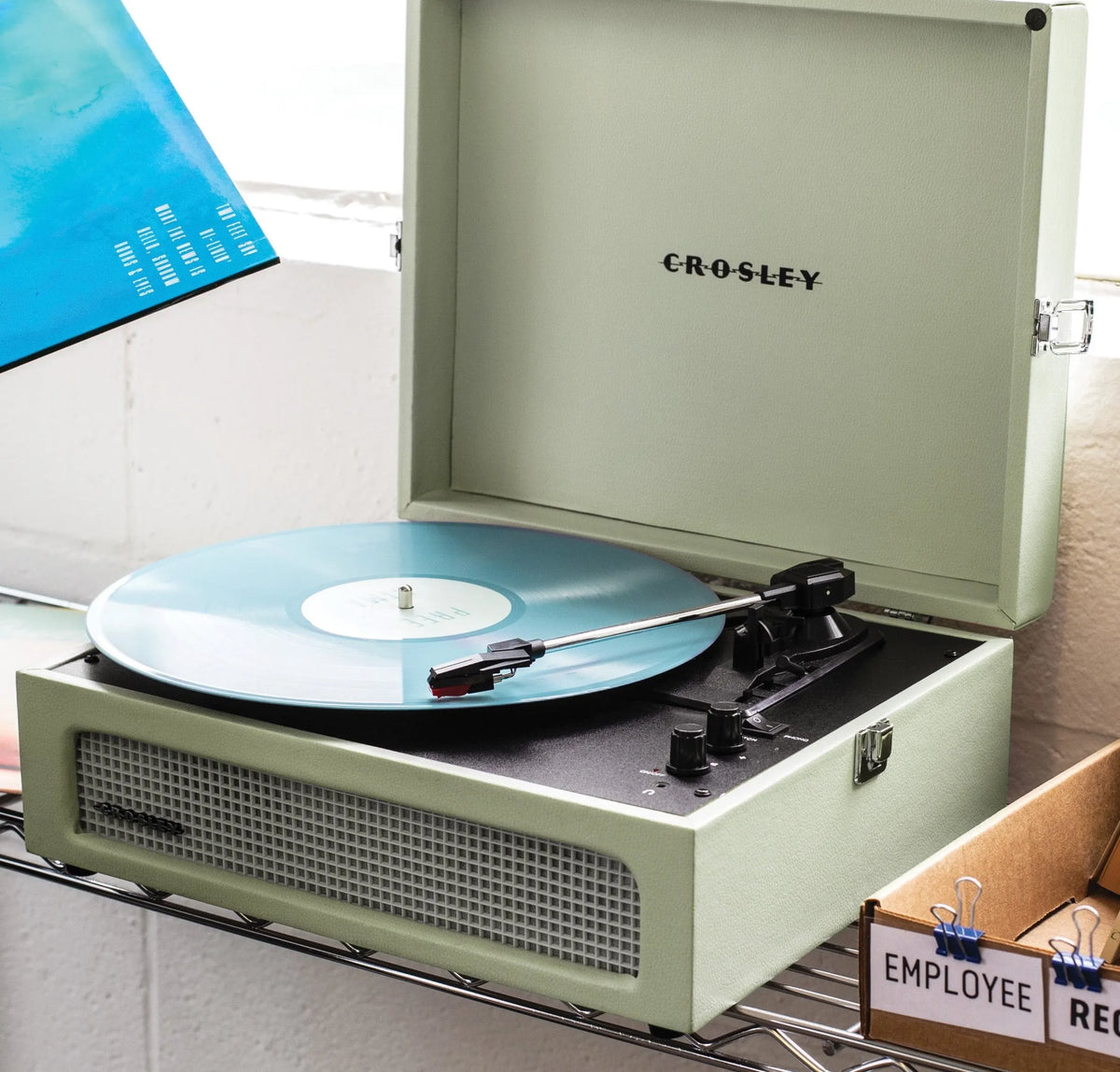 Crosley Voyager Sage - Bluetooth Portable Turntable  & Record Storage Crate - Image 5
