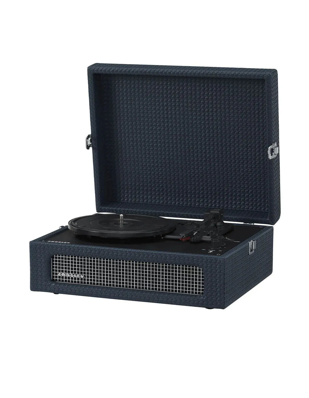 Crosley Voyager Bluetooth Portable Turntable + Bundled Crosley Record Storage Display Stand - Navy - Image 2
