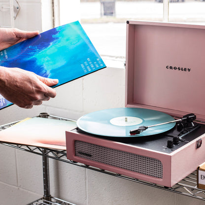 Crosley Voyager Bluetooth Portable Turntable - Amethyst + Gadhouse Vinyl Rack Bundle - Black - Image 5