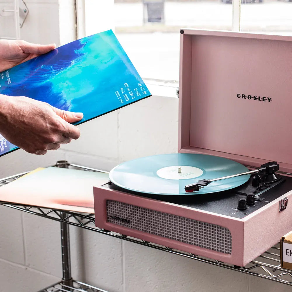 Crosley Voyager Bluetooth Portable Turntable - Amethyst + Gadhouse Vinyl Rack Bundle - Black - Image 5
