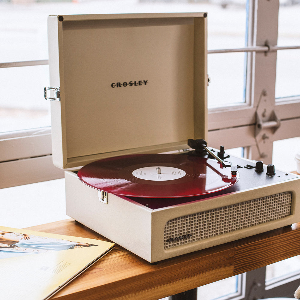 Crosley Voyager Bluetooth Portable Turntable - Dune + Gadhouse Vinyl Rack Bundle - Black - Image 4
