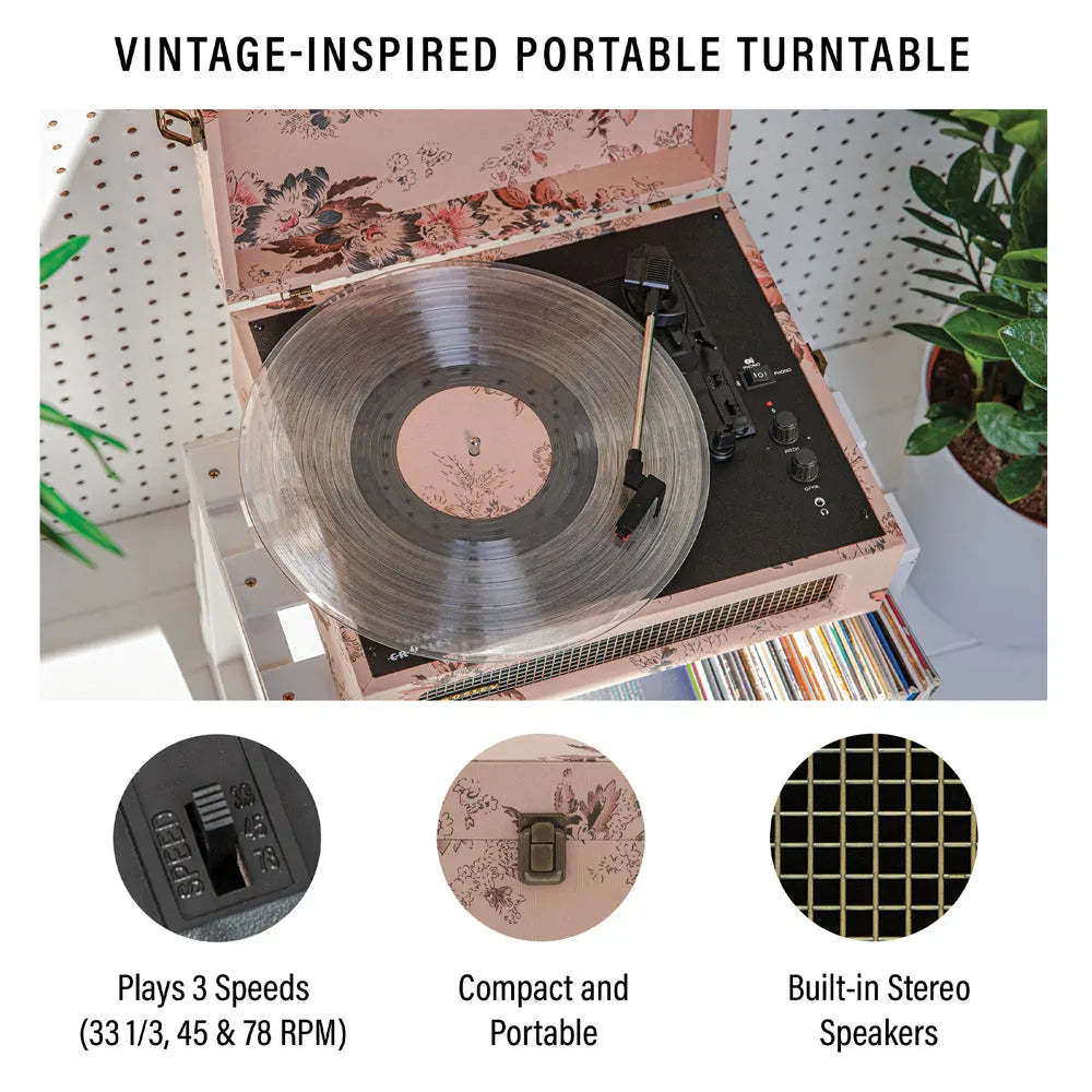 Crosley Voyager Bluetooth Portable Turntable - Floral - Image 3