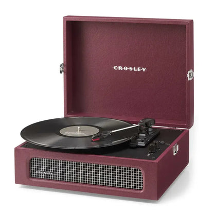 Crosley Voyager Bluetooth Portable Turntable + Entertainment Stand Bundle  - Burgundy - Image 3