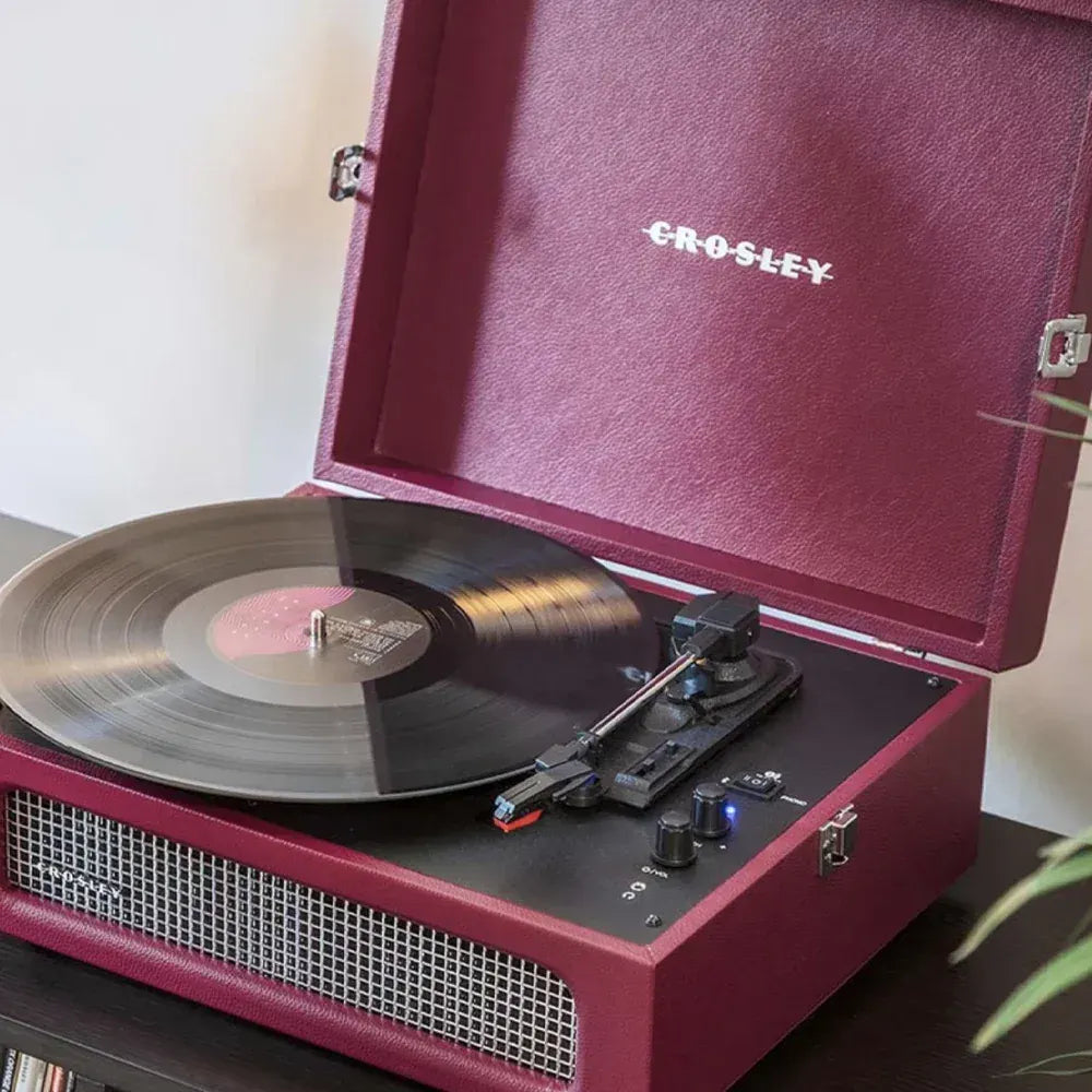 Crosley Voyager Bluetooth Portable Turntable + Entertainment Stand Bundle  - Burgundy - Image 5