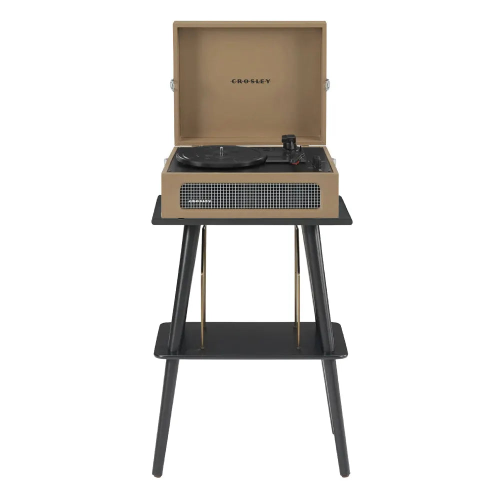 Crosley Voyager Bluetooth Portable Turntable + Entertainment Stand Bundle  - Tan