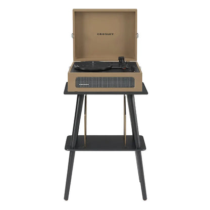Crosley Voyager Bluetooth Portable Turntable + Entertainment Stand Bundle  - Tan