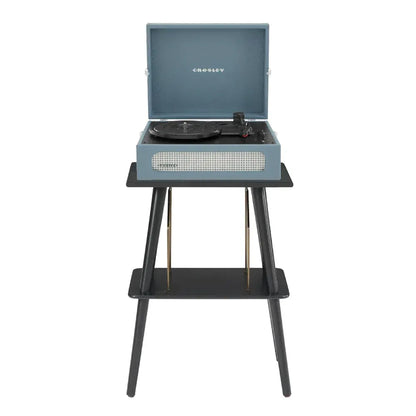 Crosley Voyager Bluetooth Portable Turntable + Entertainment Stand Bundle  - Washed Blue