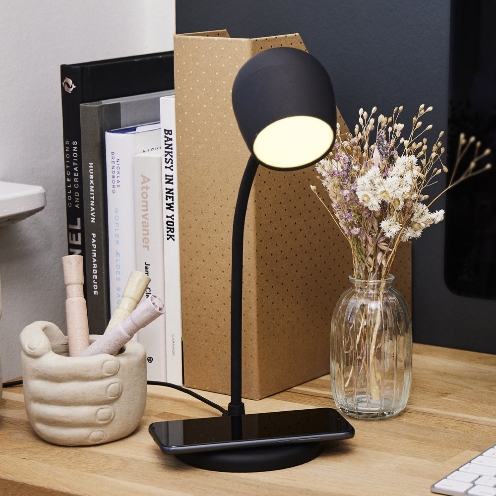 Kreafunk Ellie Lamp W/ Qi Charger And Bluetooth Speaker - Black - Image 2