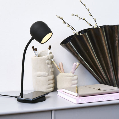 Kreafunk Ellie Lamp W/ Qi Charger And Bluetooth Speaker - Black - Image 3