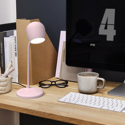 Kreafunk Ellie Lamp W/ Qi Charger And Bluetooth Speaker - Dusty Rose - Image 3