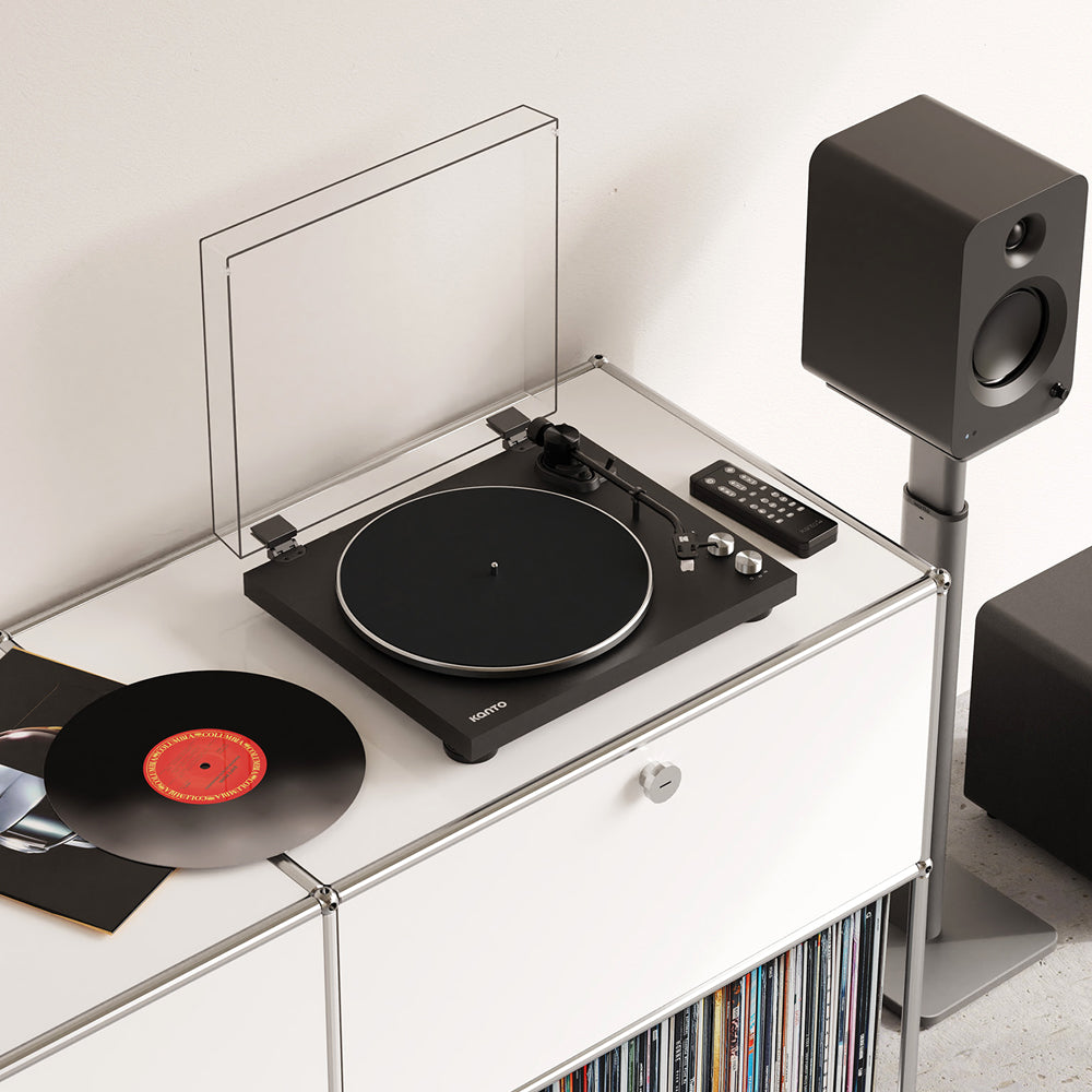 Kanto OBI3 Turntable with Bluetooth 5.3, Preamp, and Pitch Control - Matte Black - Image 2
