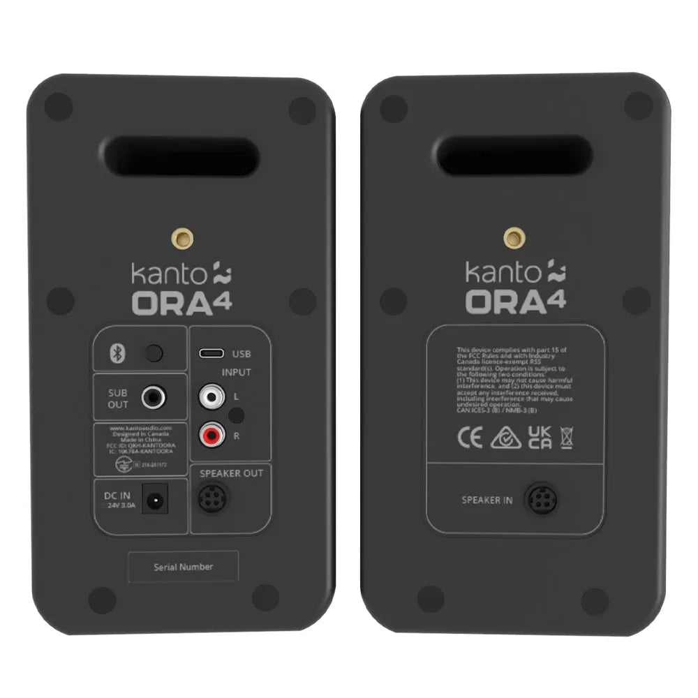 Kanto ORA4 140W Powered Reference Speakers with USB-C Input and Bluetooth - Black, Pair - Image 6