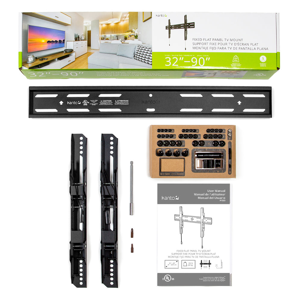 Kanto PF300 Fixed Low-profile TV Wall Mount for 40" - 100" TVs - Image 4