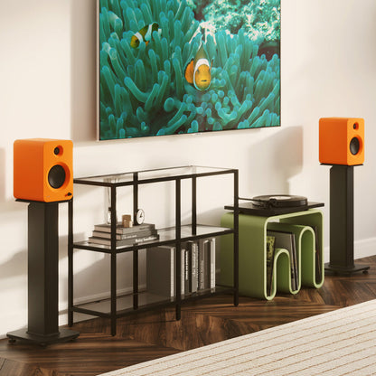 Kanto REN 200W Powered Bookshelf Speakers with HDMI ARC, USB-C, and Bluetooth 5.3 - Matte Orange, Pair - Image 3