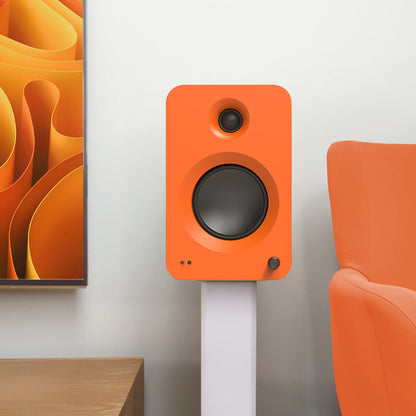 Kanto REN 200W Powered Bookshelf Speakers with HDMI ARC, USB-C, and Bluetooth 5.3 - Matte Orange, Pair - Image 4
