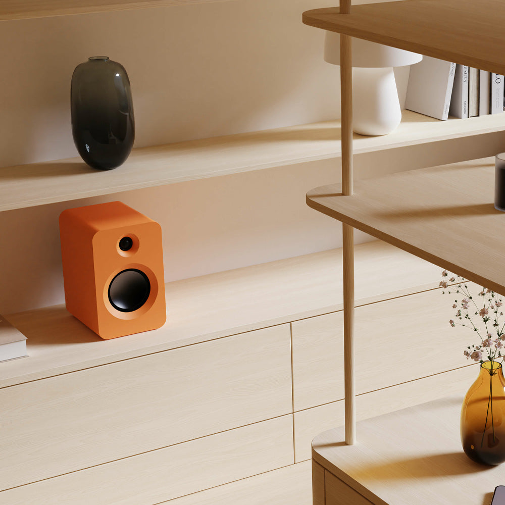 Kanto REN 200W Powered Bookshelf Speakers with HDMI ARC, USB-C, and Bluetooth 5.3 - Matte Orange, Pair - Image 5