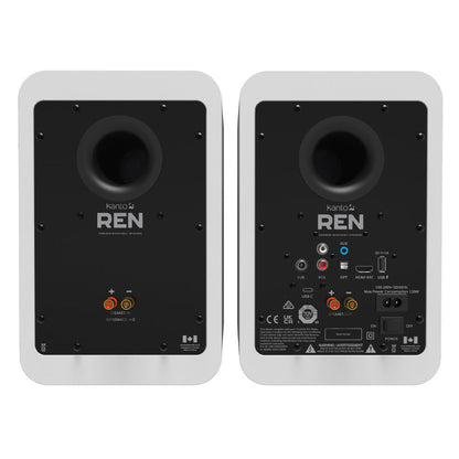 Kanto REN 200W Powered Bookshelf Speakers with HDMI ARC, USB-C, and Bluetooth 5.3 - Matte White, Pair - Image 5