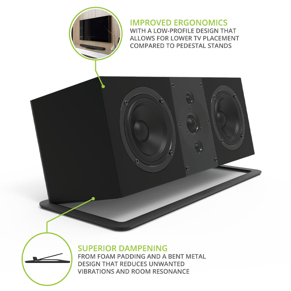 Kanto S10 Low-Profile Angled Sound Bar and Center Channel Speaker Stand for Home Theater - Image 2